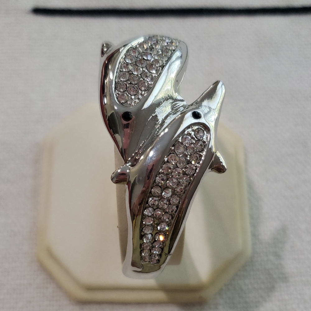 Silver Dolphin Crystal Bracelet
